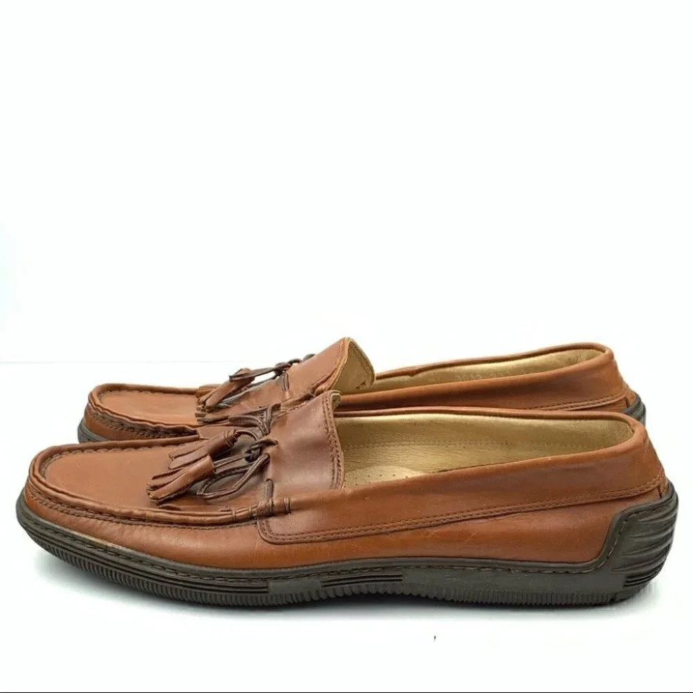 Cable & Co Mens loafers size 12 cognac brown Italian vintage leather